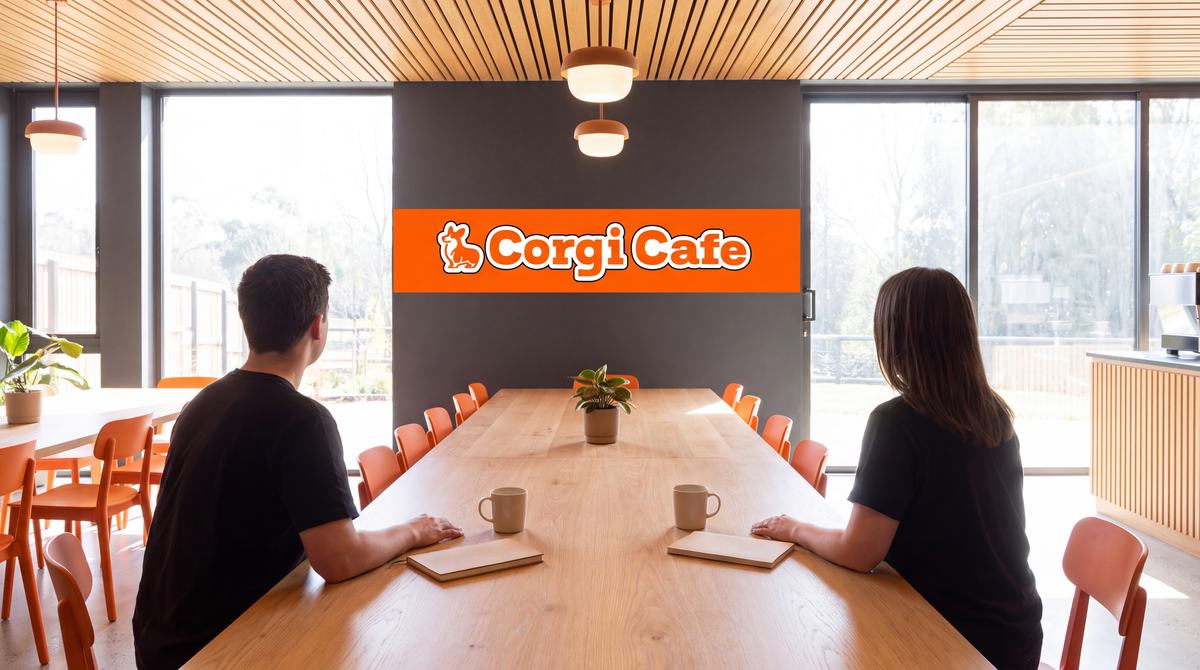 Communal table under the wall band